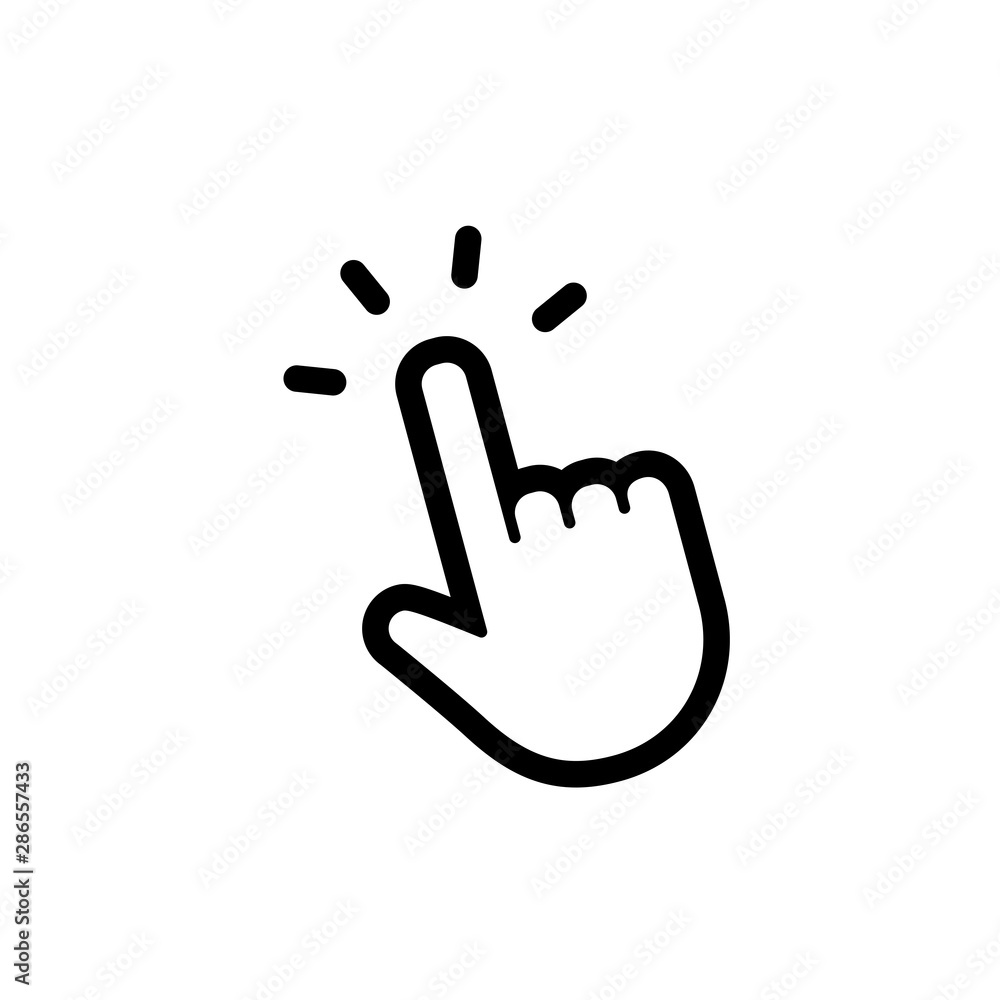 Hand clicking icon. Finger cursor vector. Hand clicking icon. Finger cursor vector.