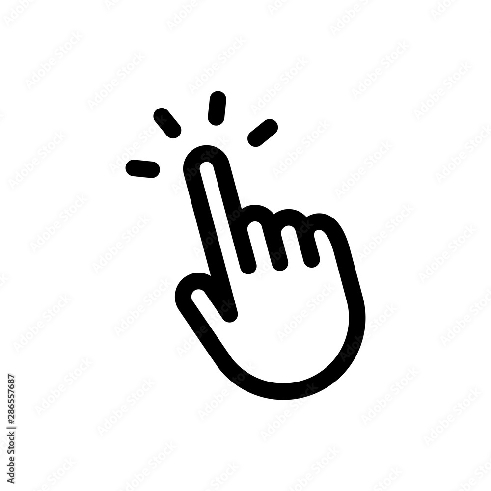 Obraz premium Hand clicking icon. Finger cursor vector.