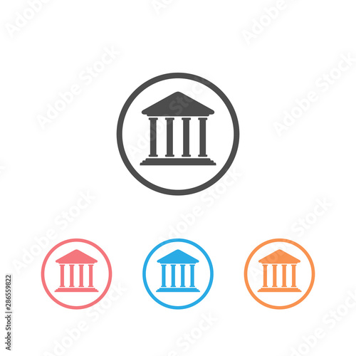 Bank icon set symbol on white background.