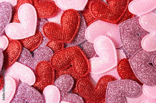 Background from hearts of different colors. Valentine's day background.