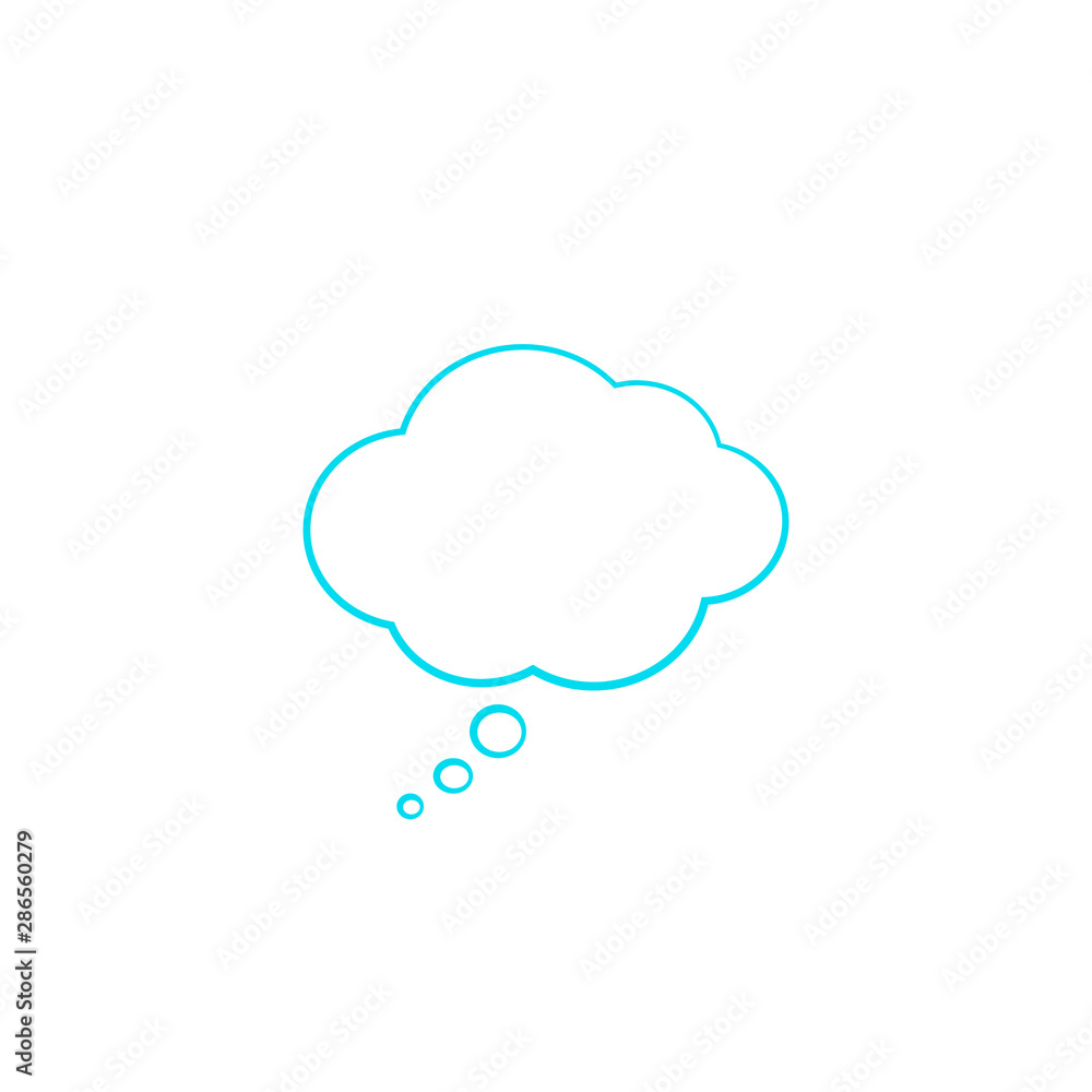 Obraz premium Isolated think blue cloud. Vector illustration background
