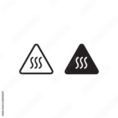 Hot Warning Sign. Icon Vector background