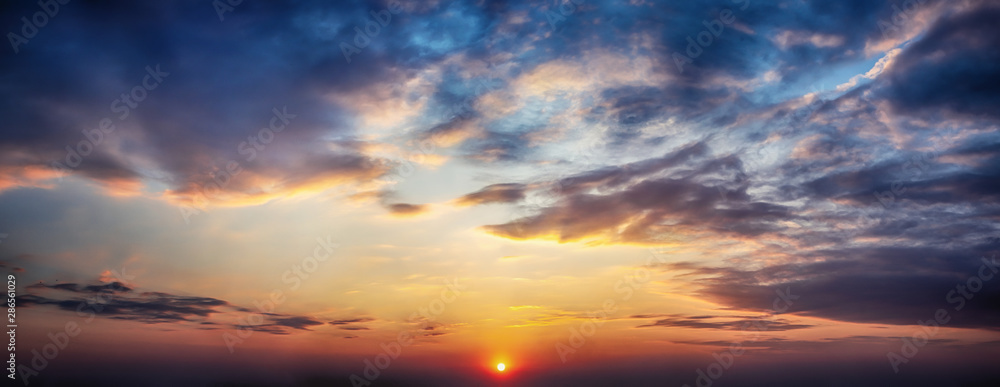 Panorama twilight sky and cloud at sunset background image