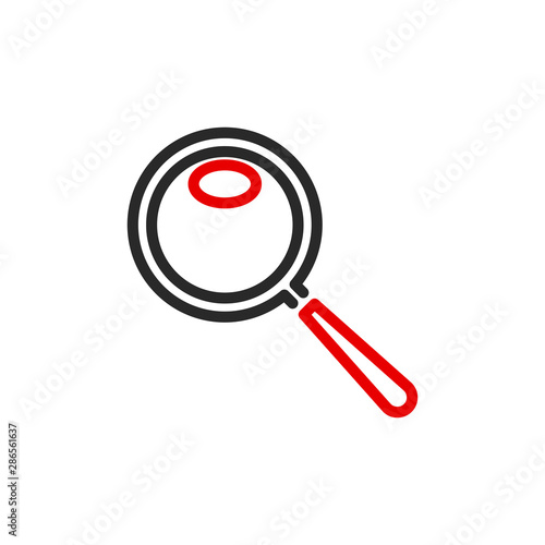 zoom scale with magnifier glass outline flat icon. Single quality outline logo search symbol for web design mobile app. Thin line design logo sign. Loupe zooming lens icon isolated on white background