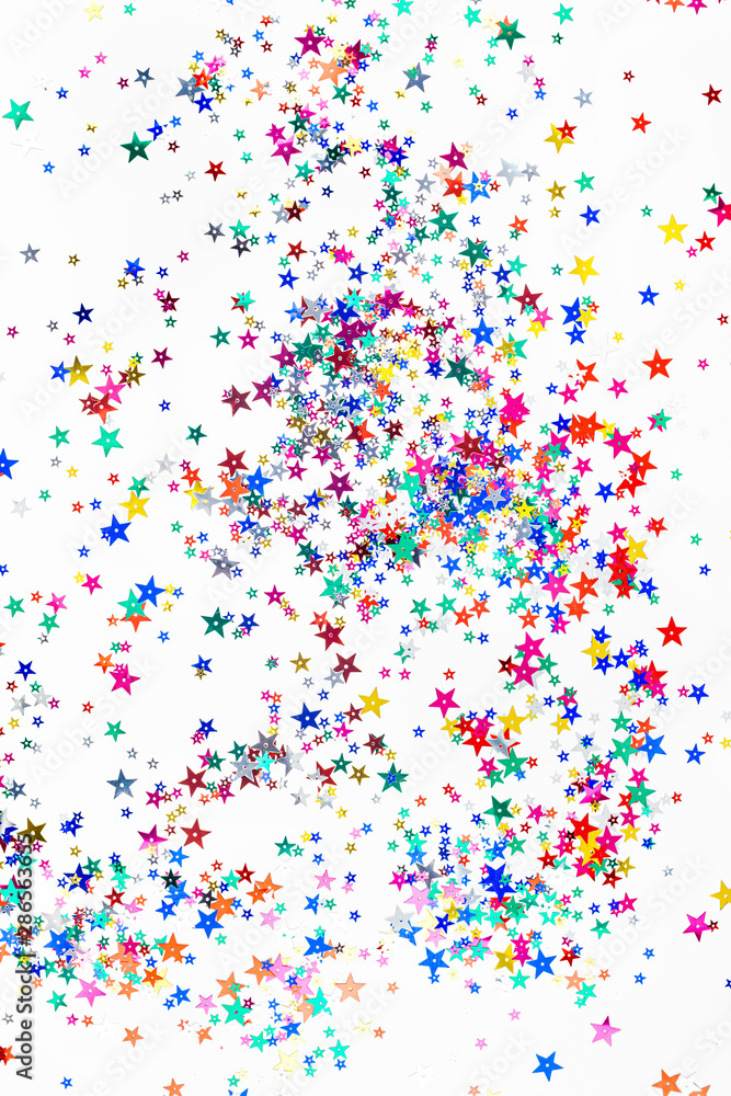 Festive color star confetti texture background