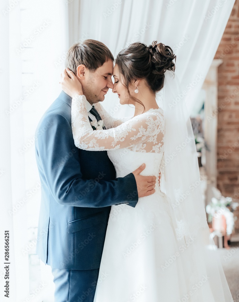 Happy bride and groom on their wedding Happy bride and groom on their wedding