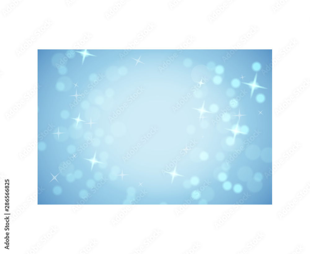 Abstract stars bokeh on blue background for concept design. Abstract shape. Merry christmas. Flare effect, blurred. Abstract art background. Night glow effect. Blurred bokeh. Gold stars.