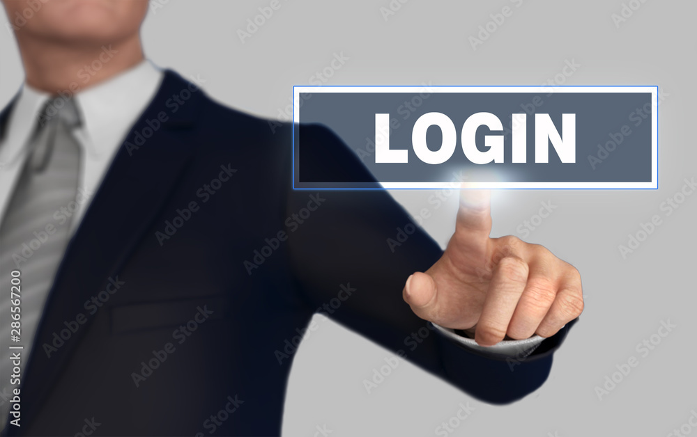 login pushing concept 3d illustration login pushing concept 3d illustration