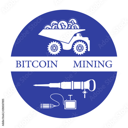Dumper with bitcoins, dynamite and jackhammer.