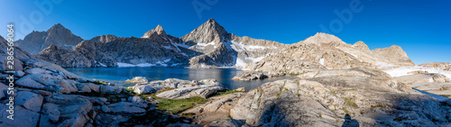 Panorama of Lake and Mountains in Sierras