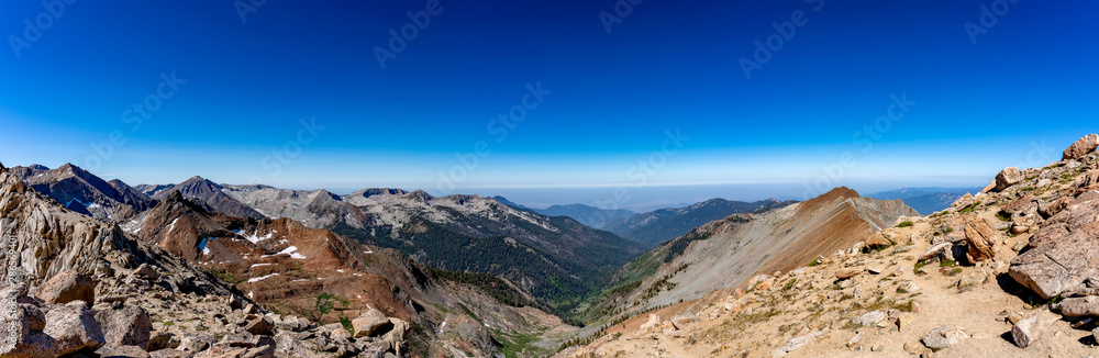 Panorama of Mountains and Valley Below