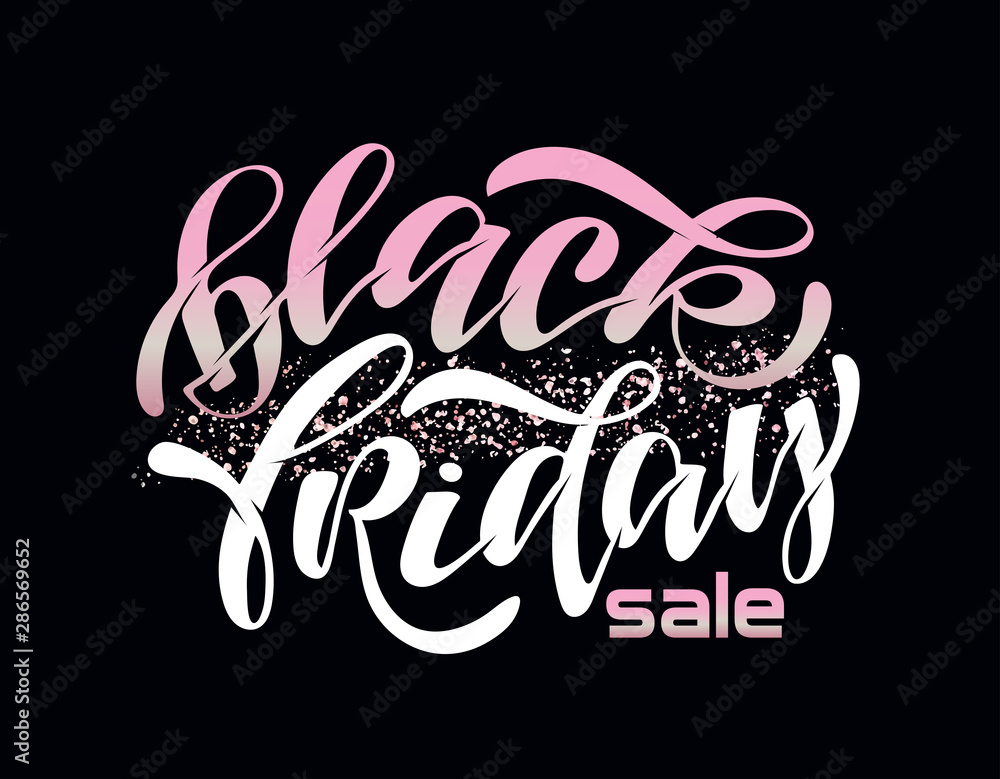 Black Friday Sale - cute hand drawn doodle lettering template poster banner web icon