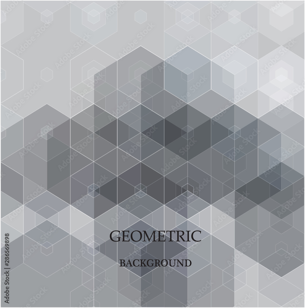Obraz premium Vector Abstract geometric background. Template brochure design. gray hexagon shape