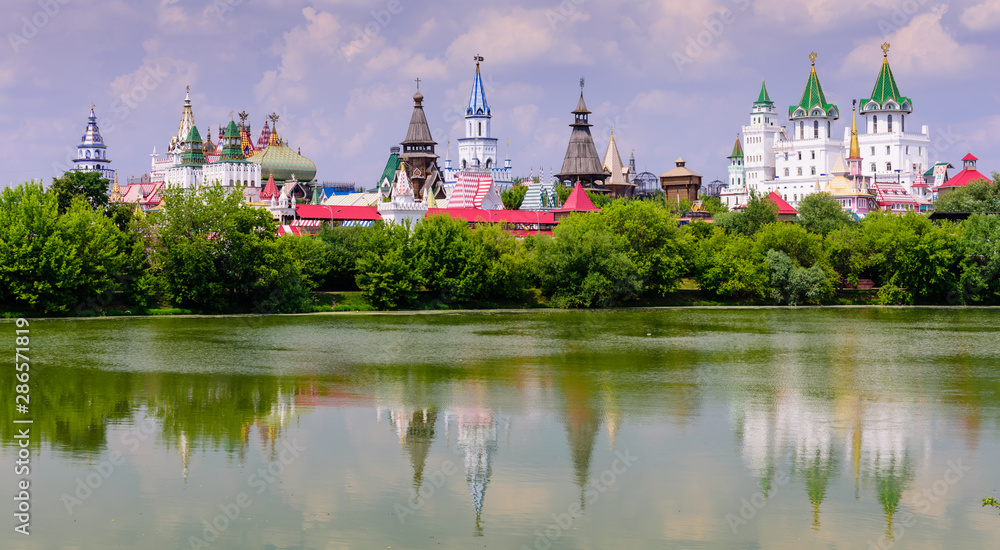 Sightseeing Of Moscow, Russia. Kremlin in Izmailovo, beautiful summer view