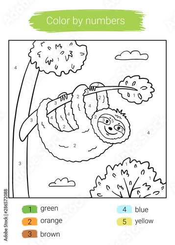 Color by number. Coloring book.