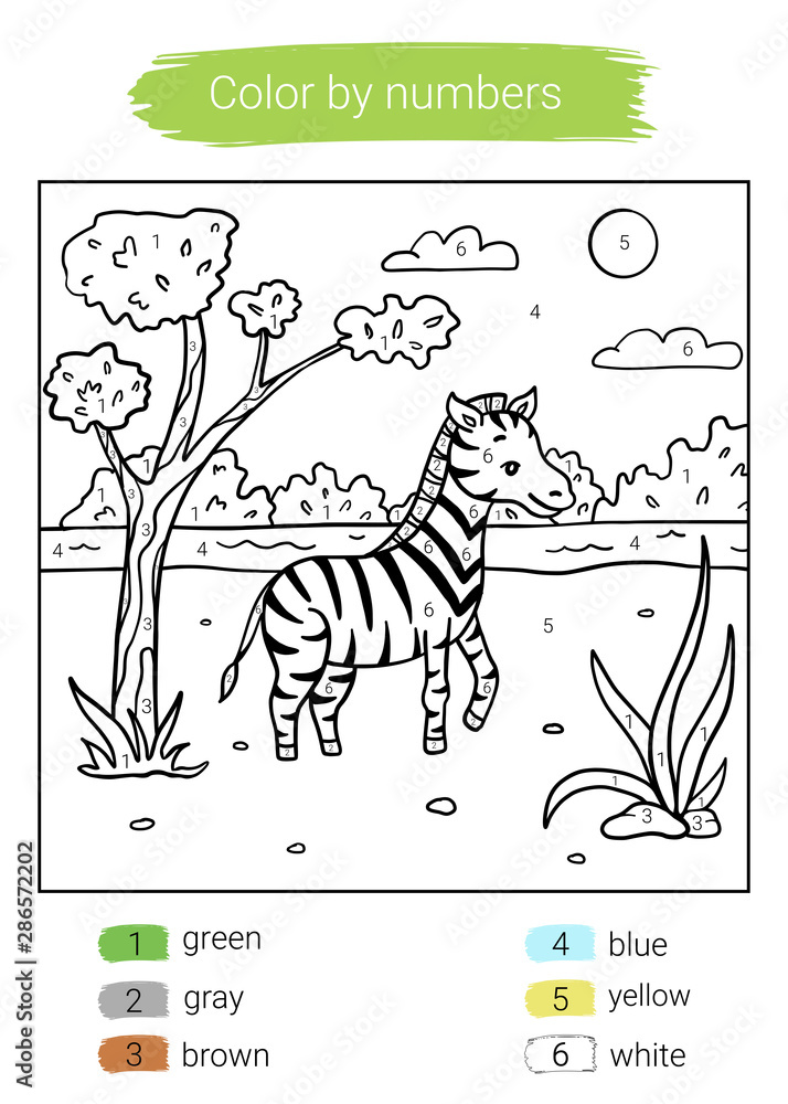 Obraz premium Color by number. Coloring book.