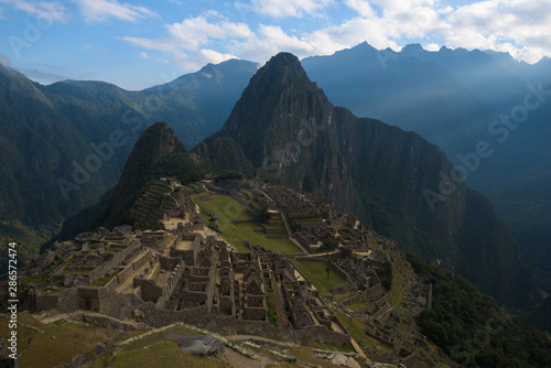 Panoramic view on the sacred Inca city, Machu Picchu, Peru