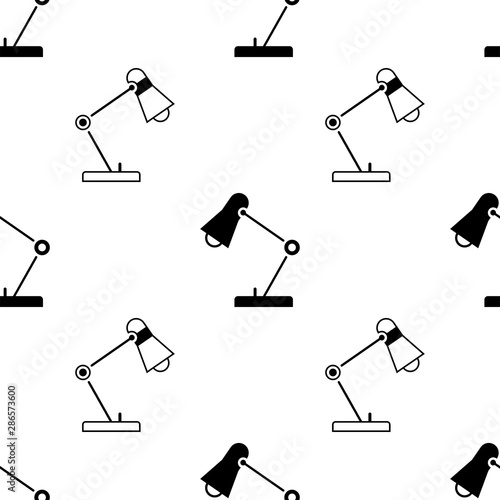 Table lamp seamless pattern. White and black background. Abstract geometric shape texture. Design template for wallpaper,wrapping, textile. Vector Illustration