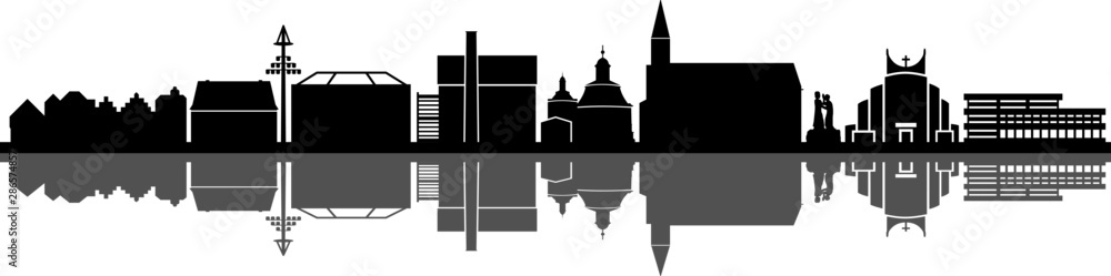 Fototapeta premium Telgte City Skyline Vector Silhouette