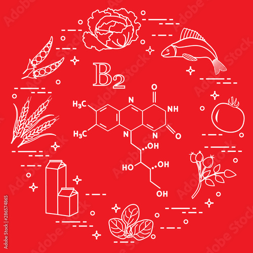 Foods rich in vitamin B2. Fish, peas and other.