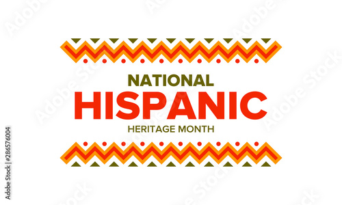 National Hispanic Heritage Month in September and October. Hispanic and Latino Americans culture. Celebrate annual in United States. Poster, card, banner and background. Vector illustration