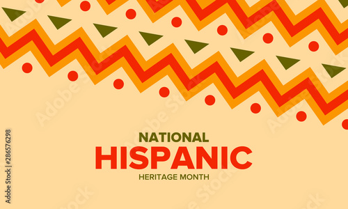 National Hispanic Heritage Month in September and October. Hispanic and Latino Americans culture. Celebrate annual in United States. Poster, card, banner and background. Vector illustration