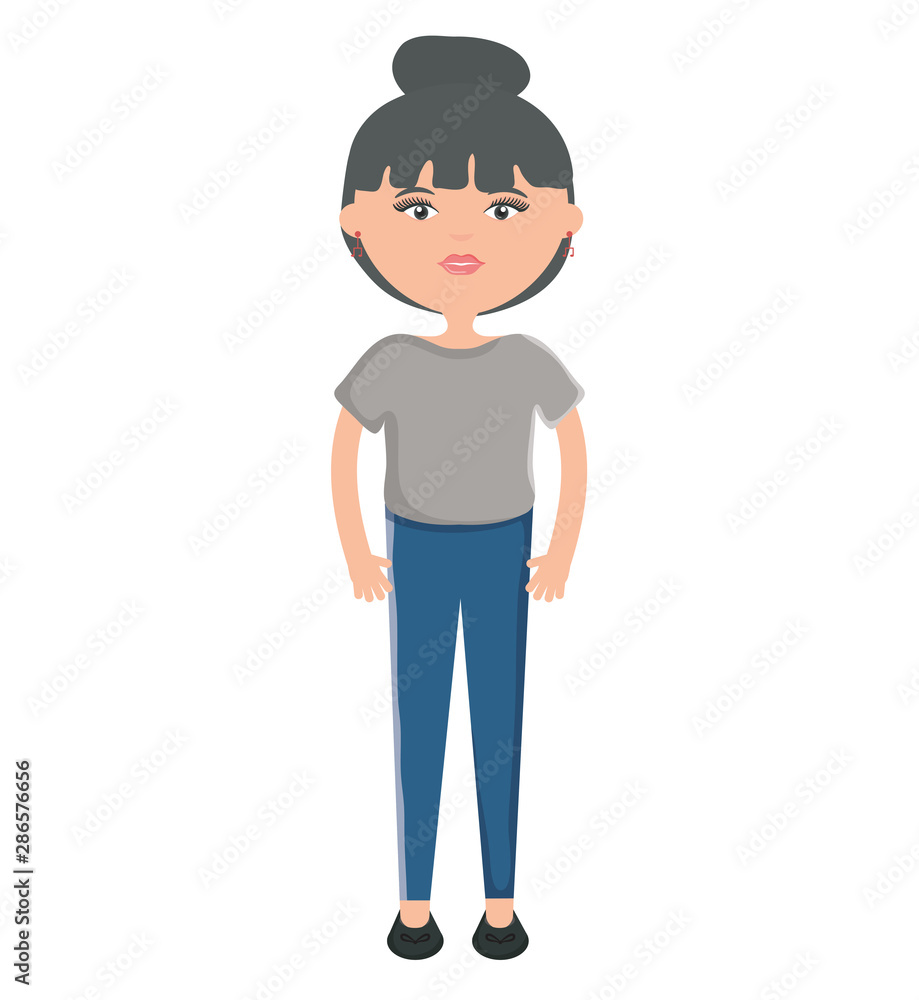 cute woman street style character cute woman street style character