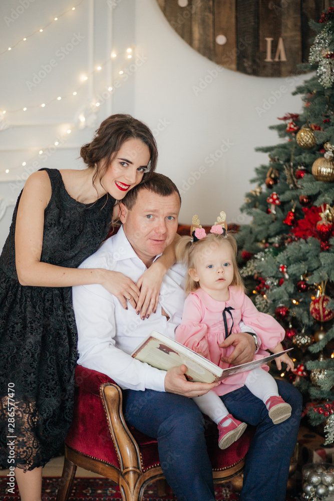 Beautiful family waiting for Christmas Beautiful family waiting for Christmas
