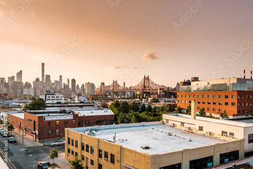 Long island City, New York City/ USA - 08 21 2017: Sunset view to the Queensboro Bridge and Manhattan skyline in LIC NYC Big Apple with skyscrapers and the amazing skyline of the metropolis © Thomas Jastram
