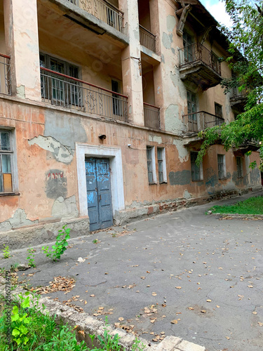 Old facade of a residential building.