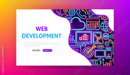 Web Development Neon Landing Page