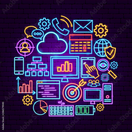Web Development Neon Concept