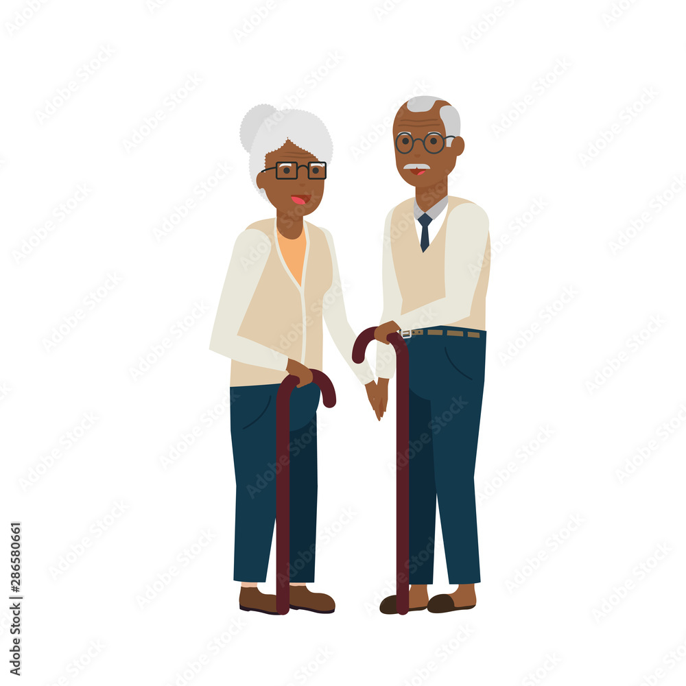 Grandmother and grandfather cartoon vector design Grandmother and grandfather cartoon vector design
