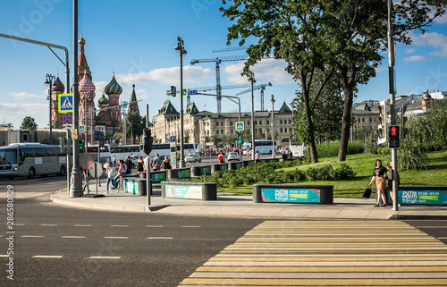 Vasiliy Blazhenniy church nearby of Kremlim and red square, summer, Moscow photo