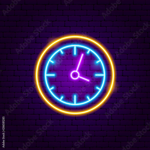 Clock Neon Sign