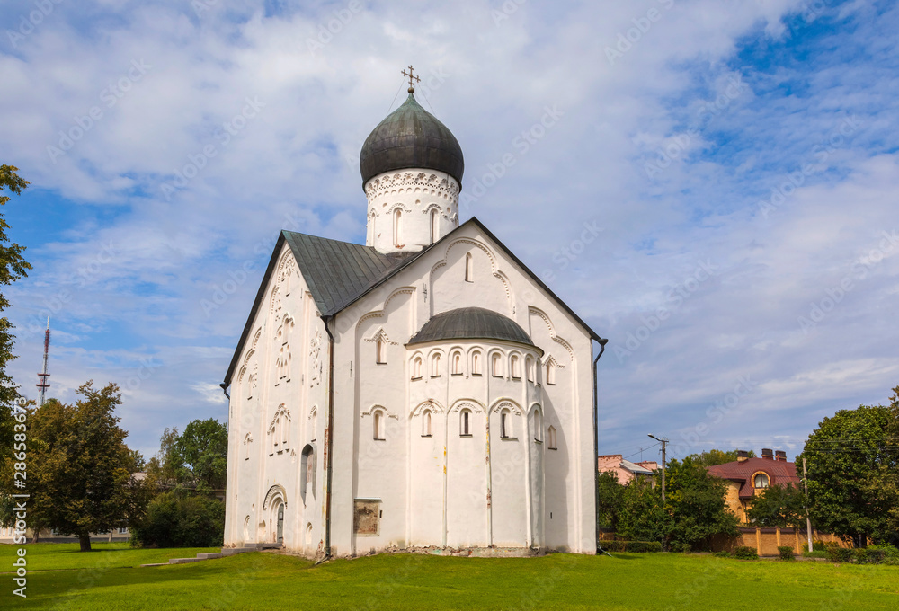 Historic Blasius Church built in 1407 in Veliky Novgorod, Russia