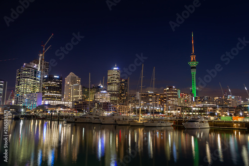 Auckland city viaduct in the evening