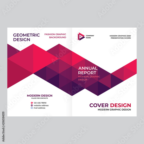 Cover design for presentations and advertising, creative layout of booklet cover, catalog, flyer, fashionable blue background for text and photo