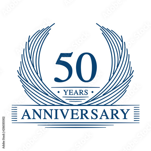 50 years design template. Fifty years jubilee logo. Vector and illustration.