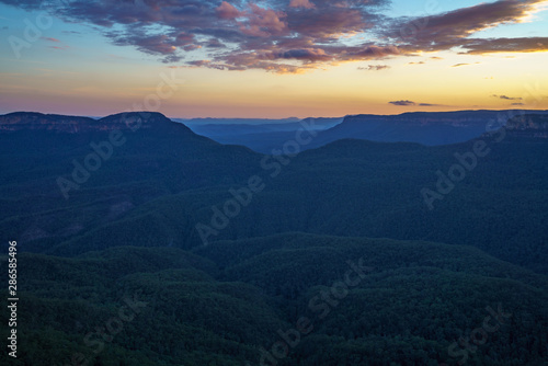 sunset at three sisters lookout, blue mountains, australia 49