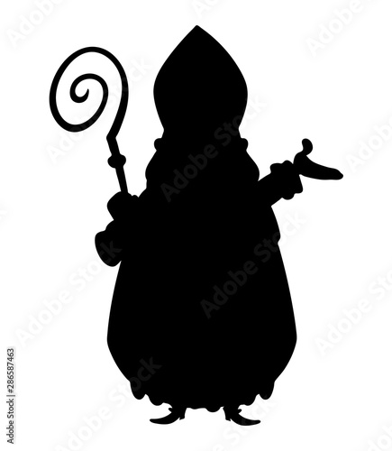 Saint Nicholas silhouette isolated on transparent background