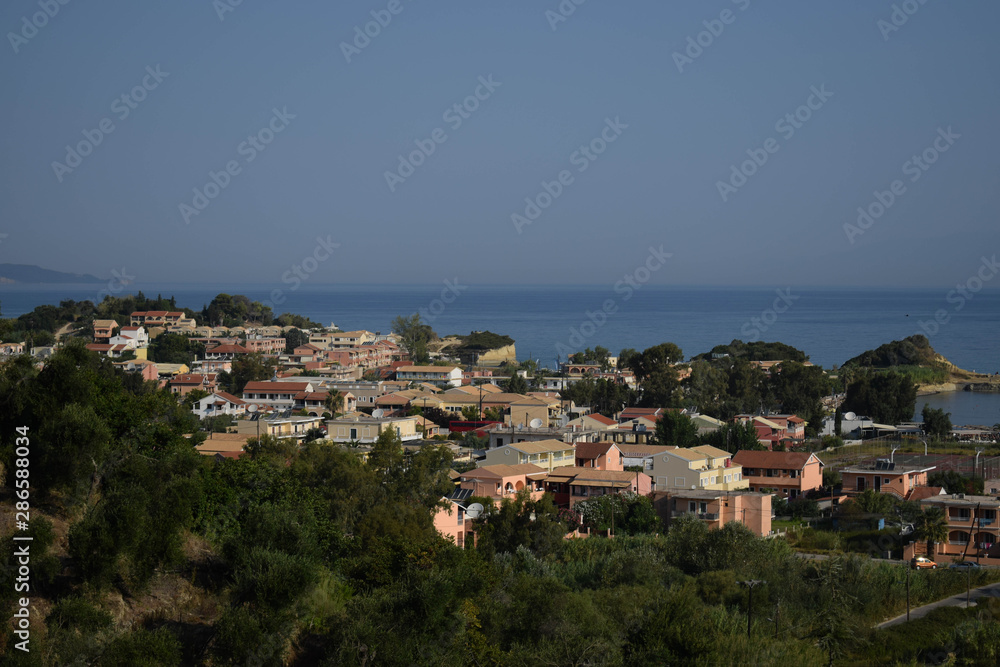 panoramic view of sidari town