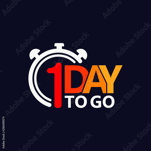 1 day to go last countdown icon. Vector illustration