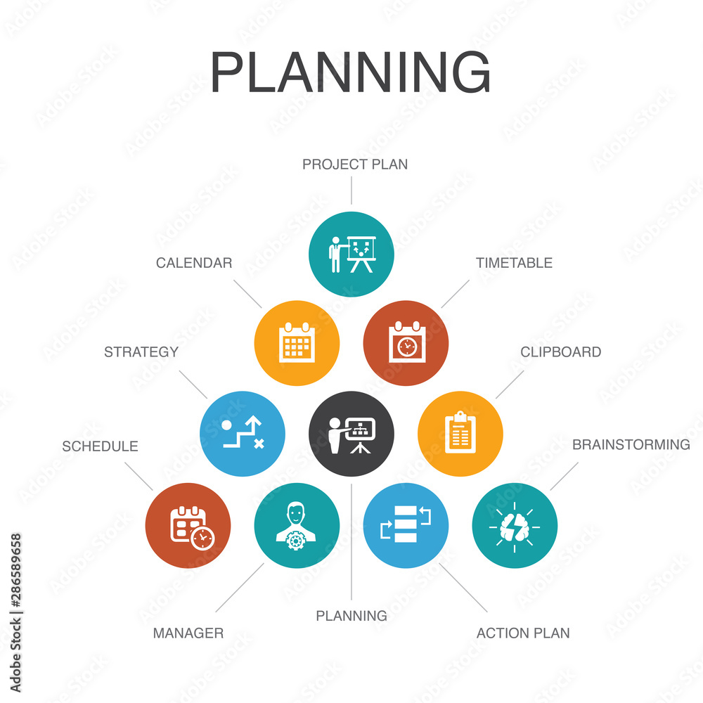 planning Infographic 10 steps concept.calendar, schedule, timetable ...