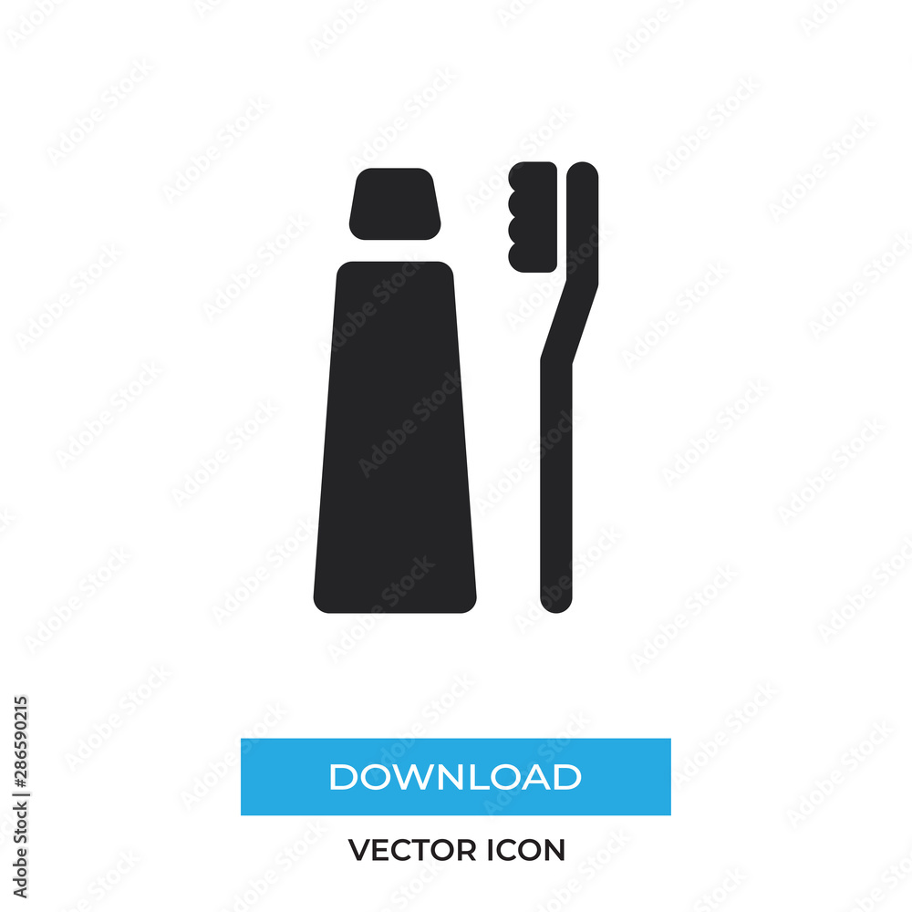 Toothbrush vector icon, simple car sign. Toothbrush vector icon, simple car sign.
