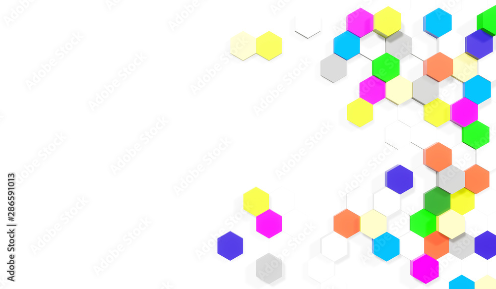 abstract colorful background with hexagon, wallpaper or background