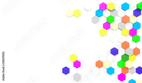 abstract colorful background with hexagon, wallpaper or background