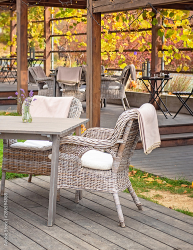 Nice terrace with chairs in countryside