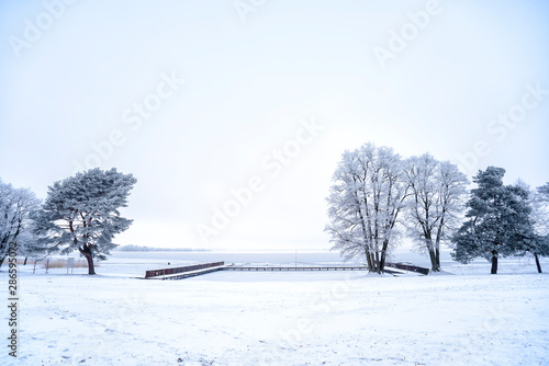 Landschaft im Winter in Masuren photo