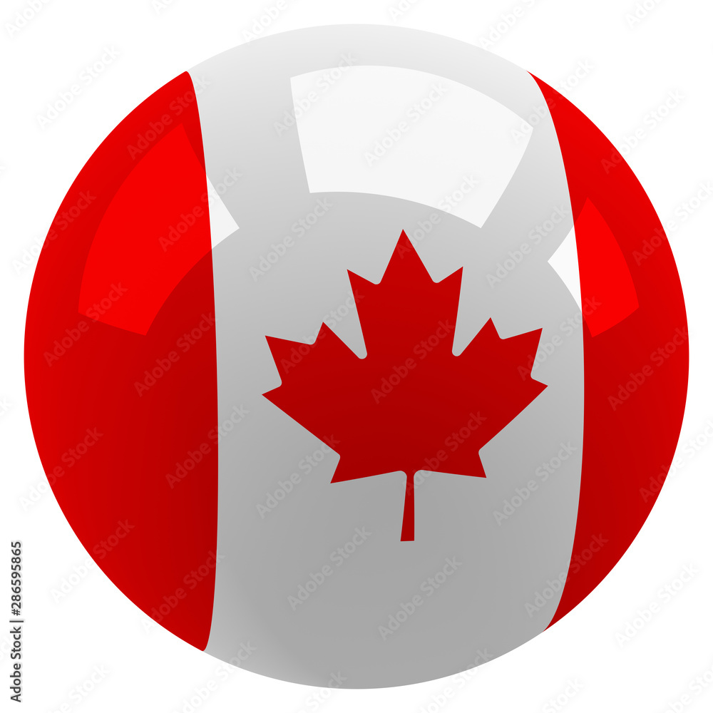 Obraz premium Flag of Canada, glossy sphere